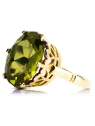 Peridoto amarillo Oro amarillo de 14 quilates Anillo Joyería vintage vrc130y